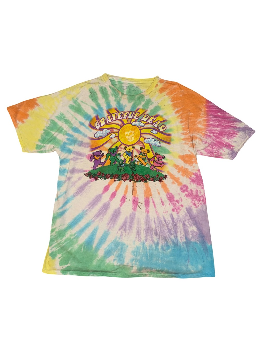 Grateful Dead Liquid Blue Tie Dye Dancing Bears T Shirt XXL 2021 Graphic Tee